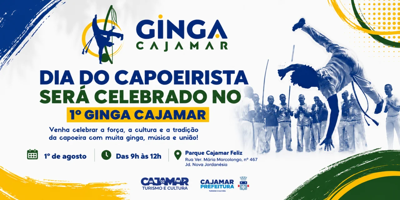 Dia do Capoeirista é celebrado com o 1º Ginga Cajamar no Parque Cajamar Feliz Evento gratuito reúne cinco grupos locais em uma manhã dedicada à cultura, à tradição e à valorização da capoeira